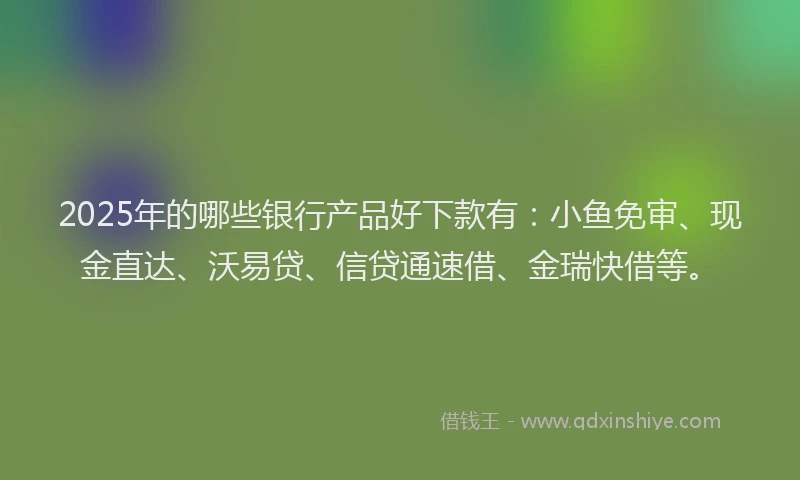 2025年的哪些银行产品好下款有：小鱼免审、现金直达、沃易贷、信贷通速借、金瑞快借等。