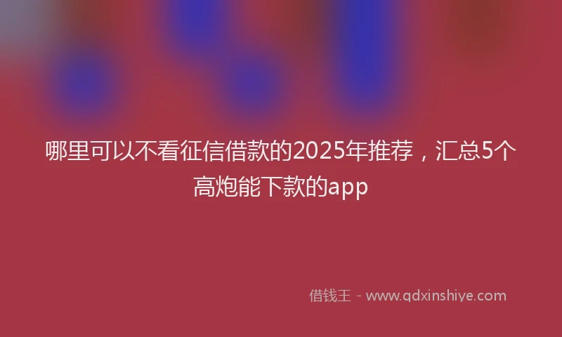 哪里可以不看征信借款的2025年推荐，汇总5个高炮能下款的app