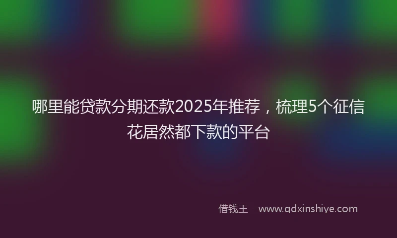 哪里能贷款分期还款2025年推荐，梳理5个征信花居然都下款的平台