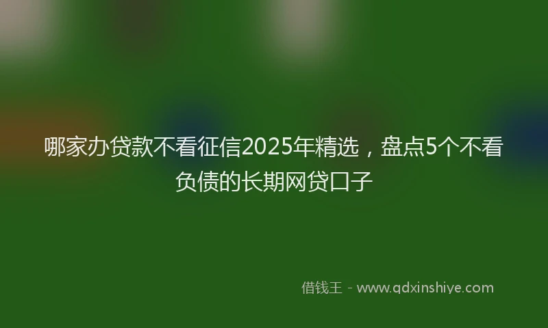 哪家办贷款不看征信2025年精选,盘点5个不看负债的长期网贷口子