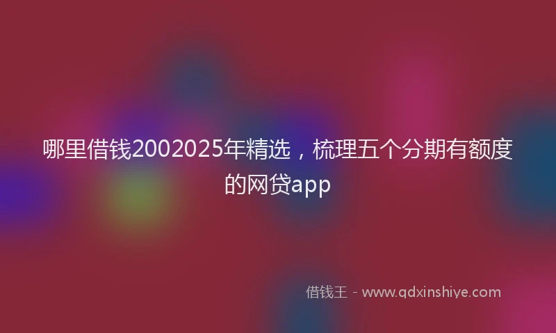 哪里借钱2002025年精选，梳理五个分期有额度的网贷app