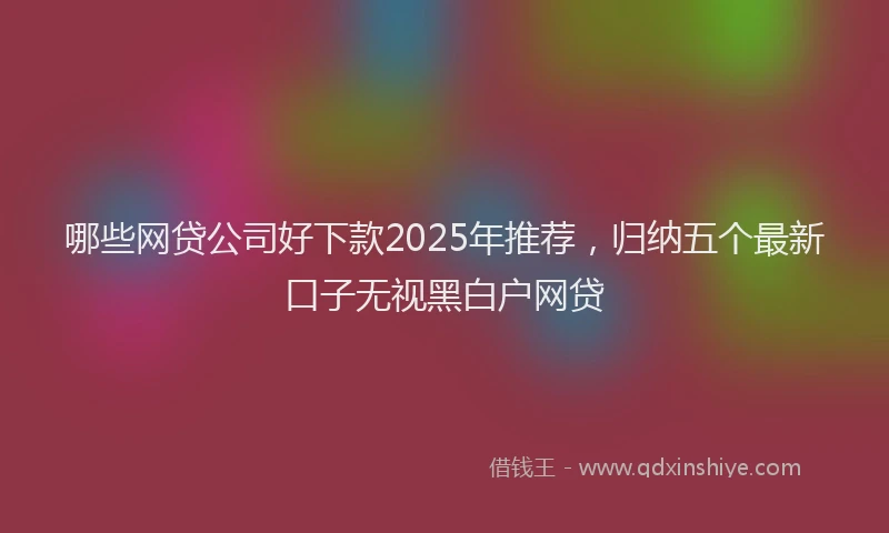 哪些网贷公司好下款2025年推荐，归纳五个最新口子无视黑白户网贷