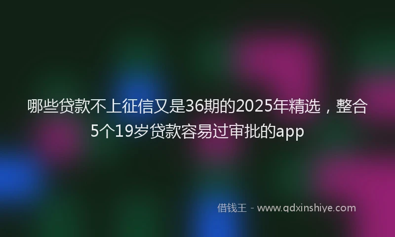 哪些贷款不上征信又是36期的2025年精选，整合5个19岁贷款容易过审批的app