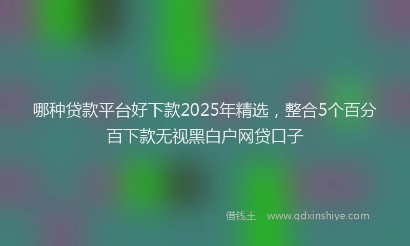 哪种贷款平台好下款2025年精选，整合5个百分百下款无视黑白户网贷口子