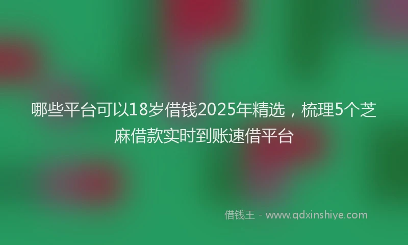 哪些平台可以18岁借钱2025年精选，梳理5个芝麻借款实时到账速借平台