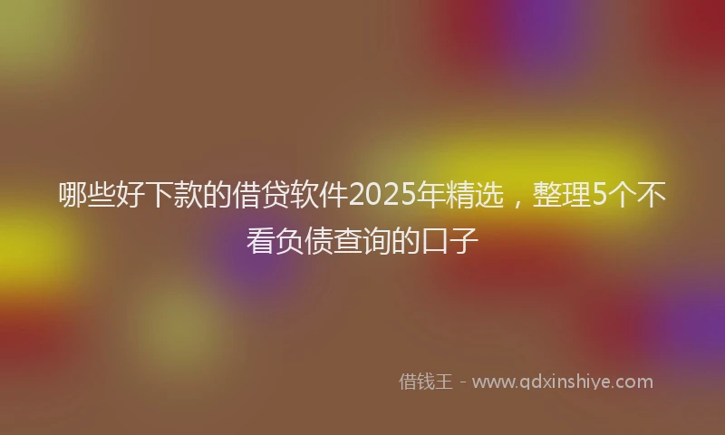 哪些好下款的借贷软件2025年精选，整理5个不看负债查询的口子