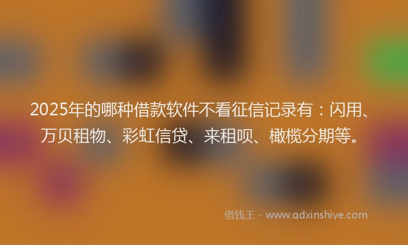 2025年的哪种借款软件不看征信记录有：闪用、万贝租物、彩虹信贷、来租呗、橄榄分期等。