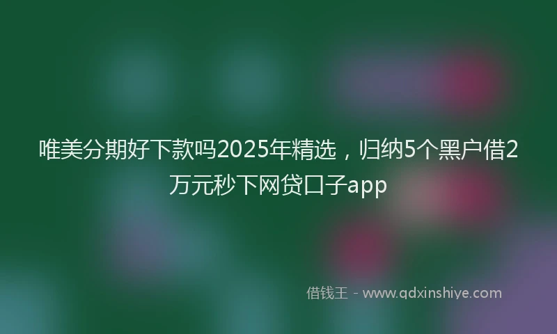 唯美分期好下款吗2025年精选，归纳5个黑户借2万元秒下网贷口子app