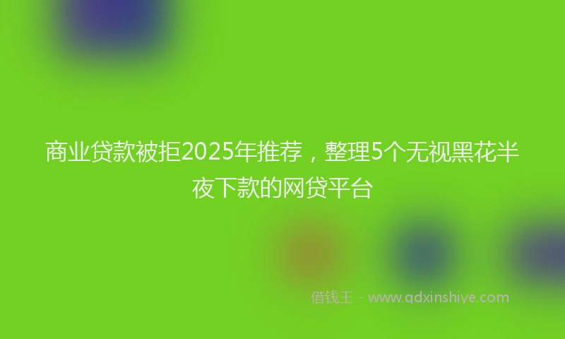 商业贷款被拒2025年推荐，整理5个无视黑花半夜下款的网贷平台