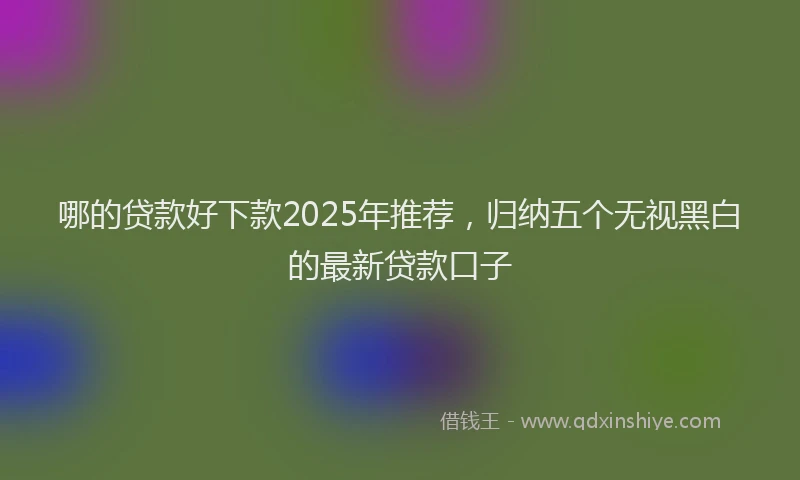 哪的贷款好下款2025年推荐，归纳五个无视黑白的最新贷款口子