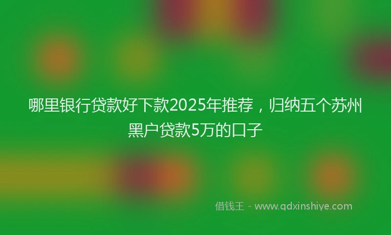 哪里银行贷款好下款2025年推荐，归纳五个苏州黑户贷款5万的口子