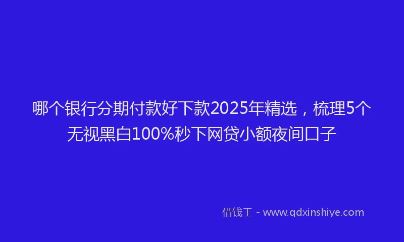 哪个银行分期付款好下款2025年精选,梳理5个无视黑白100%秒下网贷小额夜间口子