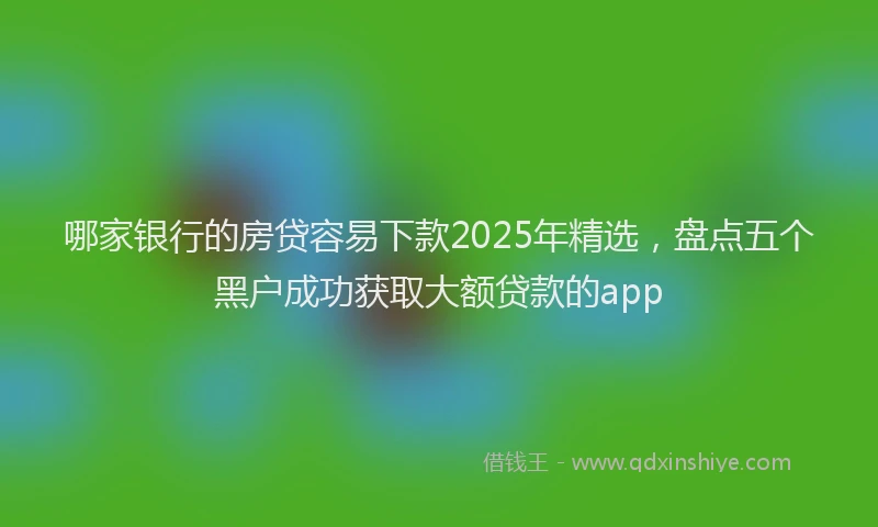 哪家银行的房贷容易下款2025年精选，盘点五个黑户成功获取大额贷款的app