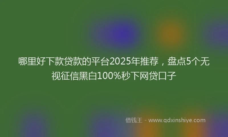 哪里好下款贷款的平台2025年推荐，盘点5个无视征信黑白100%秒下网贷口子