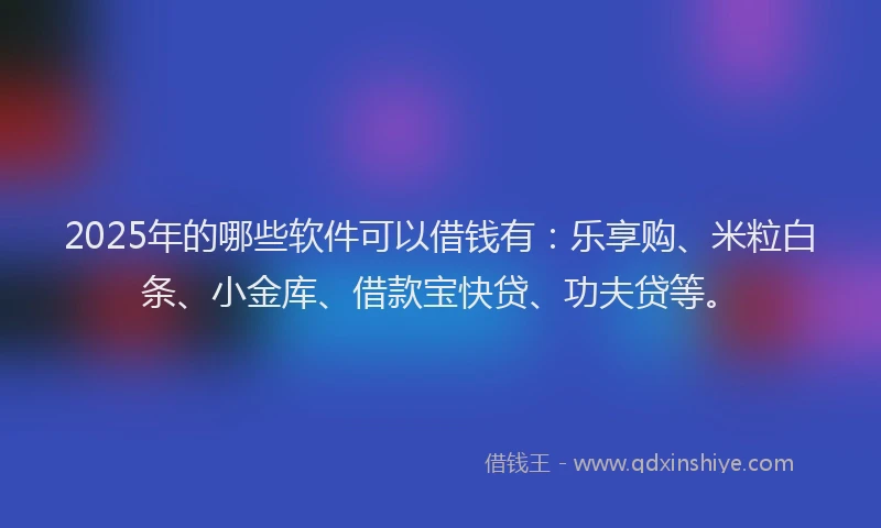 2025年的哪些软件可以借钱有：乐享购、米粒白条、小金库、借款宝快贷、功夫贷等。