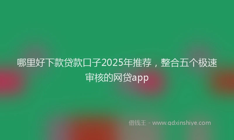 哪里好下款贷款口子2025年推荐，整合五个极速审核的网贷app