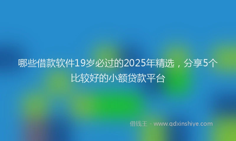 哪些借款软件19岁必过的2025年精选，分享5个比较好的小额贷款平台