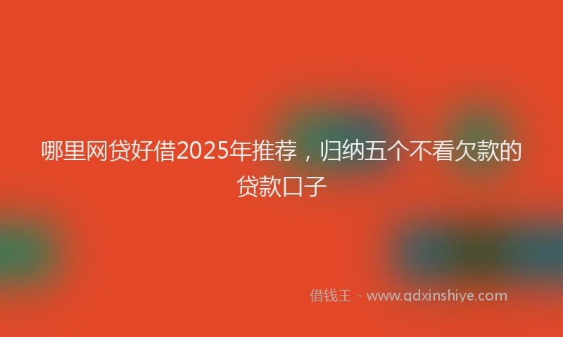 哪里网贷好借2025年推荐，归纳五个不看欠款的贷款口子
