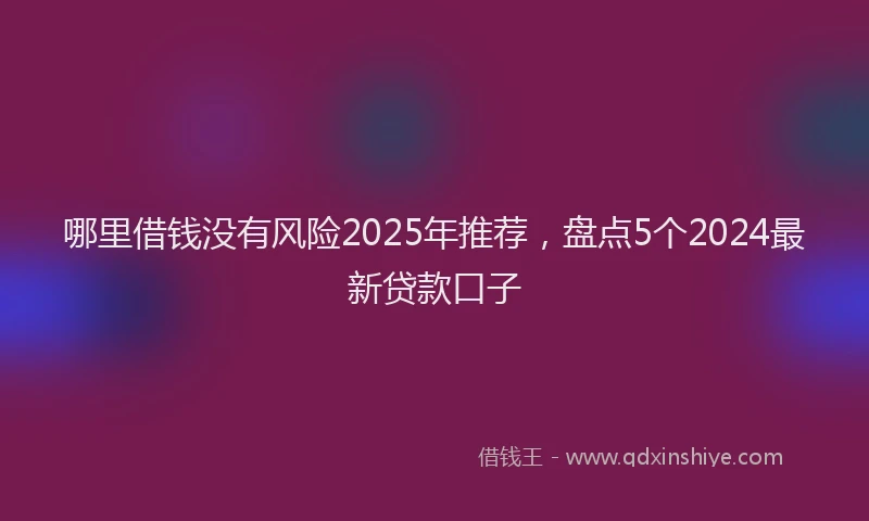 哪里借钱没有风险2025年推荐，盘点5个2024最新贷款口子