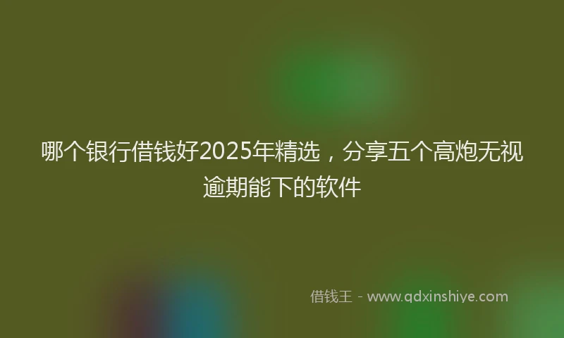 哪个银行借钱好2025年精选，分享五个高炮无视逾期能下的软件