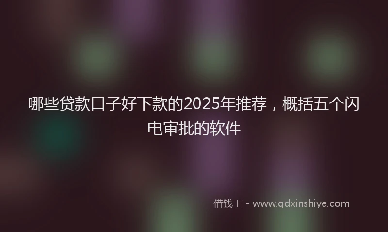 哪些贷款口子好下款的2025年推荐,概括五个闪电审批的软件