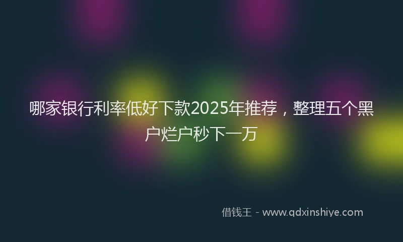 哪家银行利率低好下款2025年推荐，整理五个黑户烂户秒下一万