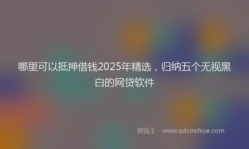 哪里可以抵押借钱2025年精选，归纳五个无视黑白的网贷软件