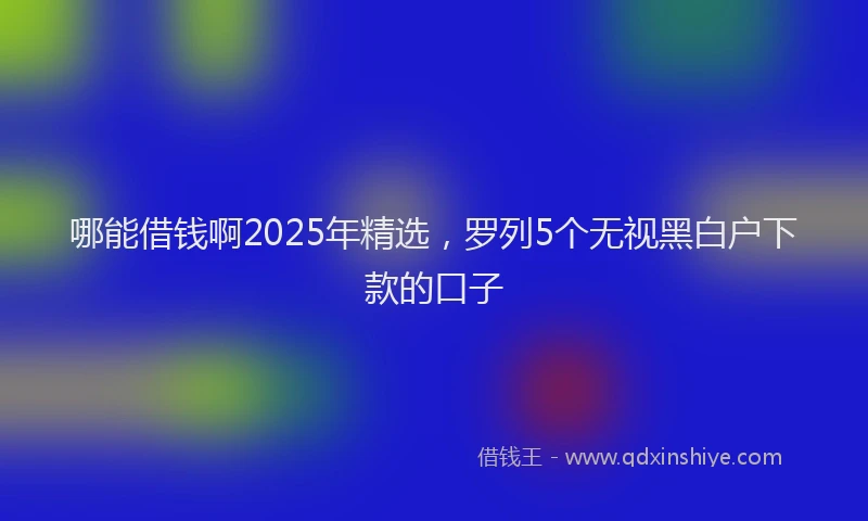 哪能借钱啊2025年精选，罗列5个无视黑白户下款的口子
