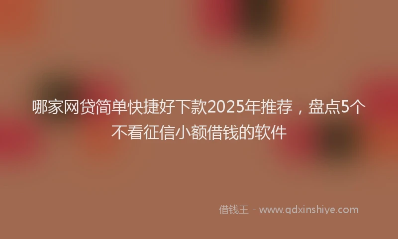 哪家网贷简单快捷好下款2025年推荐，盘点5个不看征信小额借钱的软件