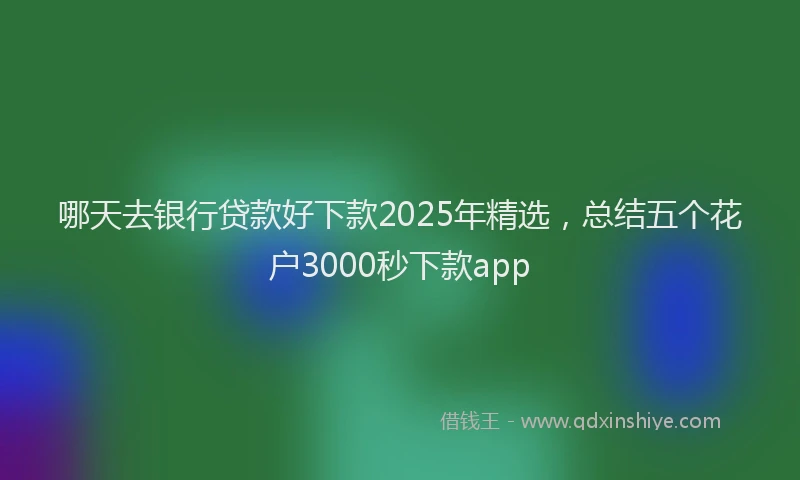 哪天去银行贷款好下款2025年精选，总结五个花户3000秒下款app
