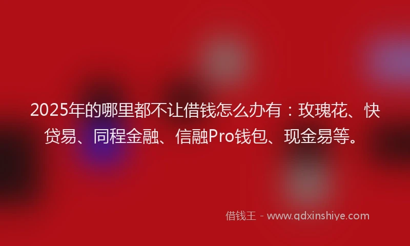 2025年的哪里都不让借钱怎么办有：玫瑰花、快贷易、同程金融、信融Pro钱包、现金易等。