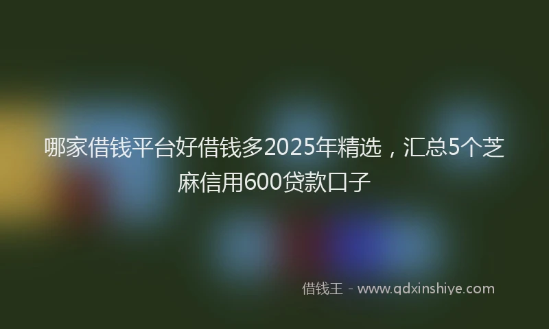 哪家借钱平台好借钱多2025年精选，汇总5个芝麻信用600贷款口子