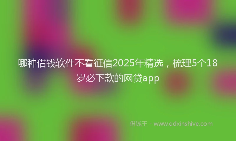 哪种借钱软件不看征信2025年精选，梳理5个18岁必下款的网贷app
