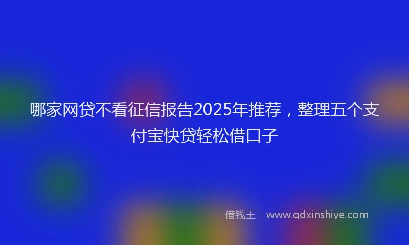 哪家网贷不看征信报告2025年推荐，整理五个支付宝快贷轻松借口子