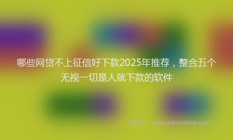 哪些网贷不上征信好下款2025年推荐，整合五个无视一切是人就下款的软件