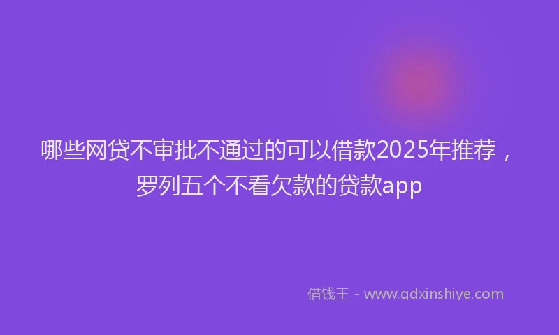 哪些网贷不审批不通过的可以借款2025年推荐，罗列五个不看欠款的贷款app