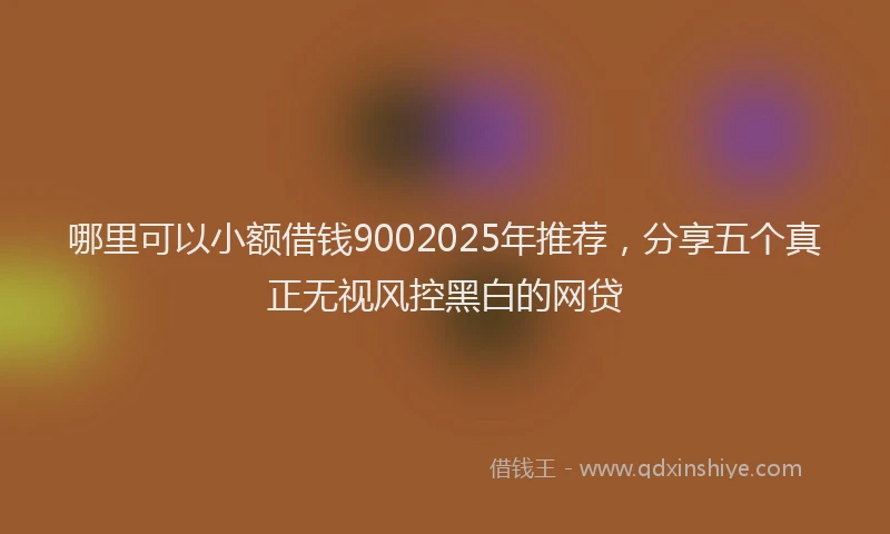 哪里可以小额借钱9002025年推荐，分享五个真正无视风控黑白的网贷
