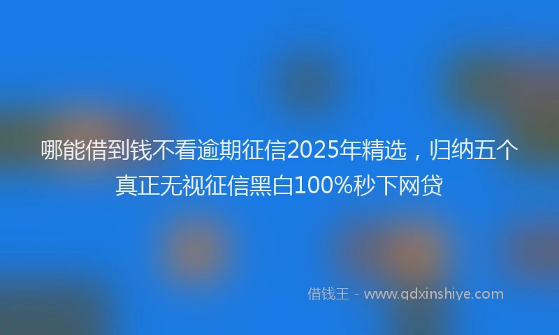 哪能借到钱不看逾期征信2025年精选，归纳五个真正无视征信黑白100%秒下网贷