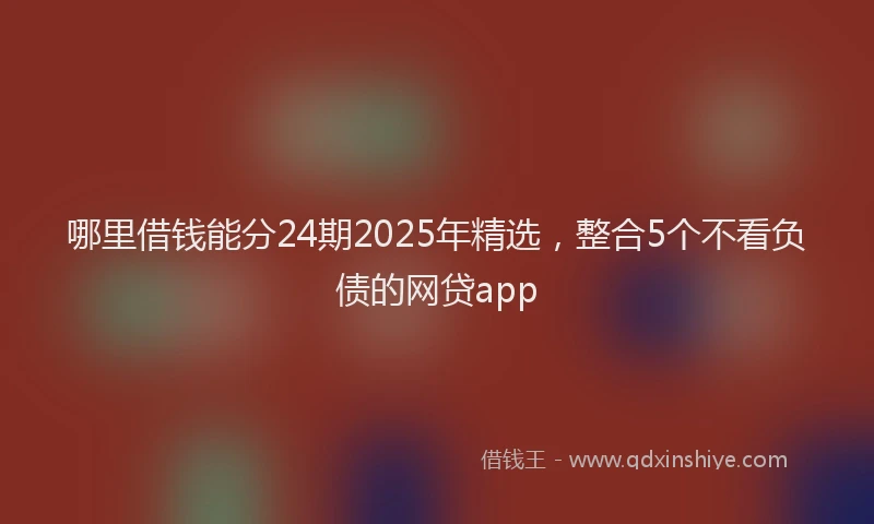 哪里借钱能分24期2025年精选,整合5个不看负债的网贷app