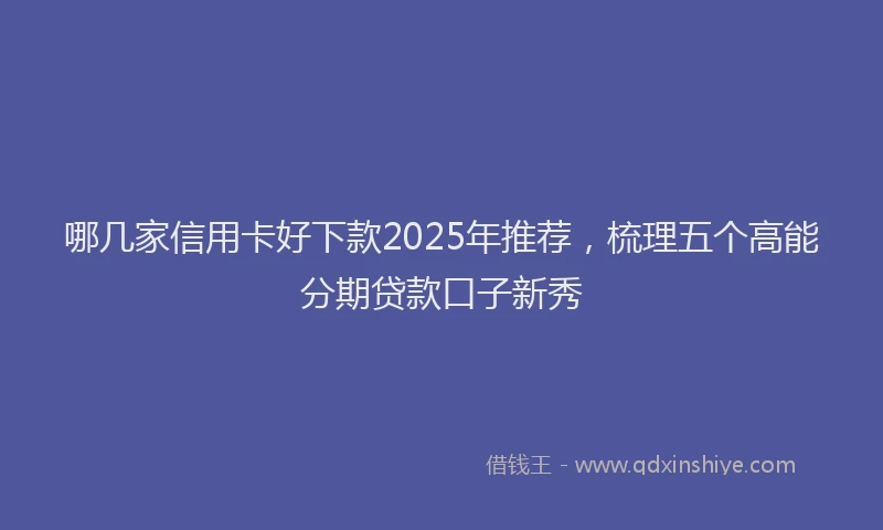 哪几家信用卡好下款2025年推荐，梳理五个高能分期贷款口子新秀