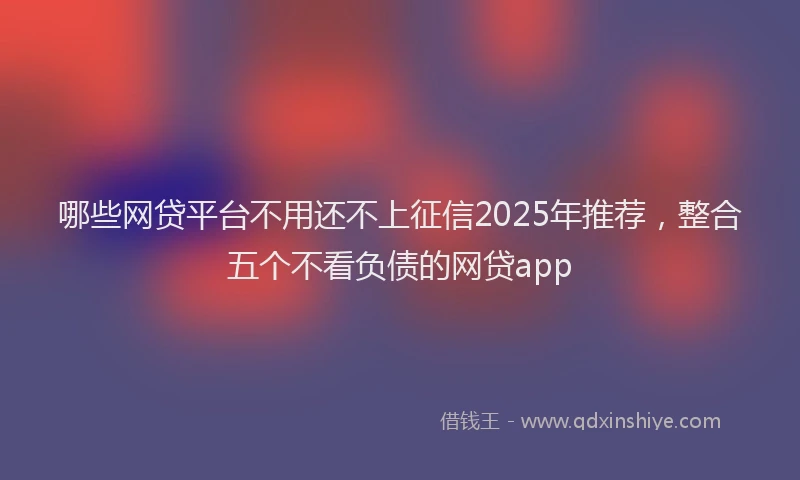 哪些网贷平台不用还不上征信2025年推荐,整合五个不看负债的网贷app