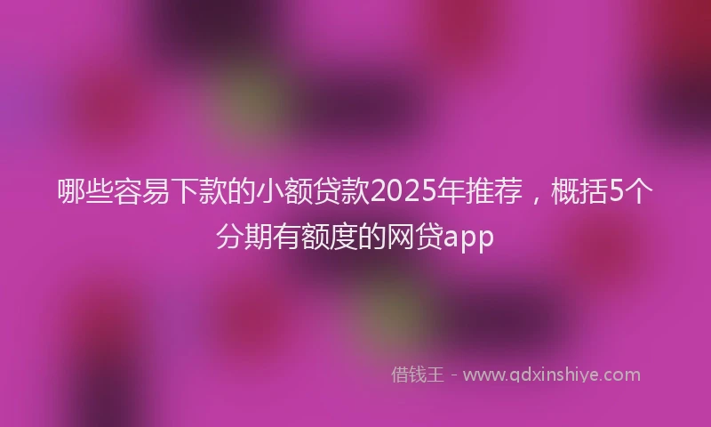 哪些容易下款的小额贷款2025年推荐，概括5个分期有额度的网贷app