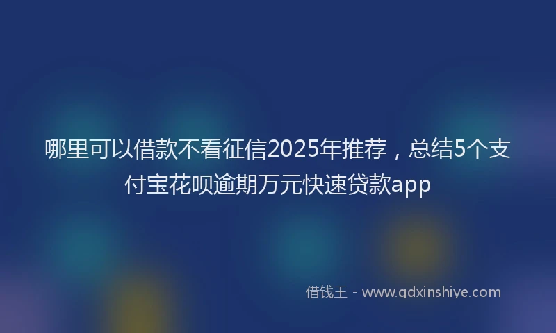 哪里可以借款不看征信2025年推荐，总结5个支付宝花呗逾期万元快速贷款app