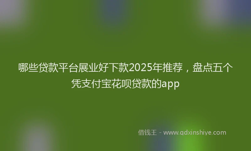 哪些贷款平台展业好下款2025年推荐，盘点五个凭支付宝花呗贷款的app