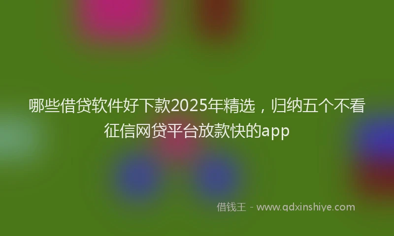 哪些借贷软件好下款2025年精选，归纳五个不看征信网贷平台放款快的app