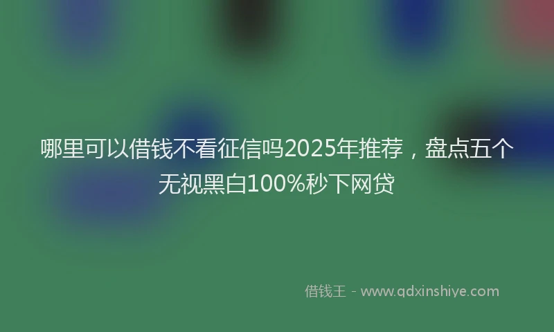 哪里可以借钱不看征信吗2025年推荐，盘点五个无视黑白100%秒下网贷