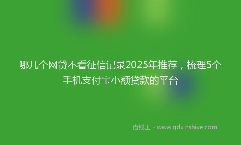 哪几个网贷不看征信记录2025年推荐，梳理5个手机支付宝小额贷款的平台