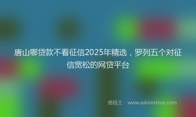 唐山哪贷款不看征信2025年精选，罗列五个对征信宽松的网贷平台