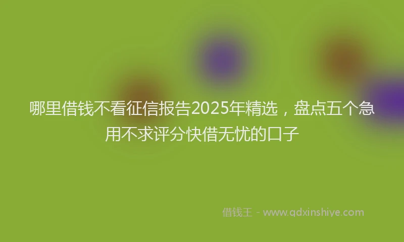 哪里借钱不看征信报告2025年精选，盘点五个急用不求评分快借无忧的口子