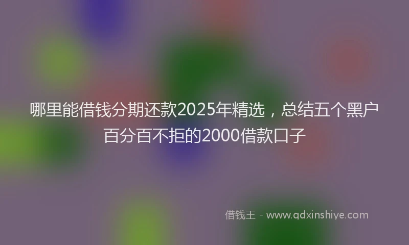 哪里能借钱分期还款2025年精选，总结五个黑户百分百不拒的2000借款口子